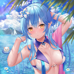 This is a pixiv picture whose title is 海で撮影📸🌊.