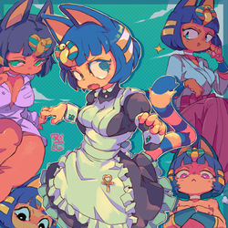 This is a pixiv picture whose title is Meido no Ankha (ナイル).
