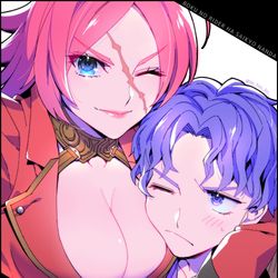 This is a pixiv picture whose title is シンジくん8歳とドレイクの姐御.
