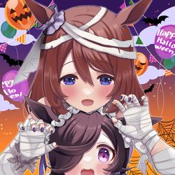 This is a pixiv picture whose title is Make up in Halloween！.