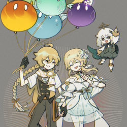 This is a pixiv picture whose title is 原神1周年.