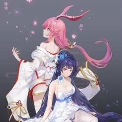 This is a pixiv picture whose title is 5th anniversary Sakura ♥ Mei.