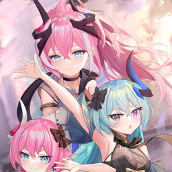This is a pixiv picture whose title is 德尔塔&萝莎莉娅&莉莉娅.