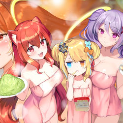 This is a pixiv picture whose title is ふわふわお風呂タイム.