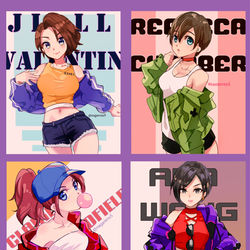 This is a pixiv picture whose title is バイオ女子四人.