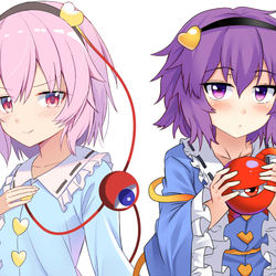 This is a pixiv picture whose title is 二次創作風さとりん(左)原作風さとりん(右)、どちらが好き？.