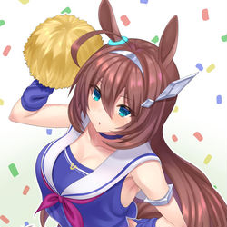This is a pixiv picture whose title is 【個人案件】チアのミホノブルボンとちょい差分.