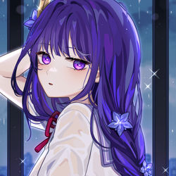 This is a pixiv picture whose title is 雷電将軍.