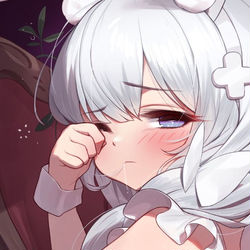 This is a pixiv picture whose title is 「…？」.