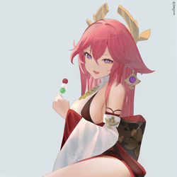 This is a pixiv picture whose title is 八重神子.