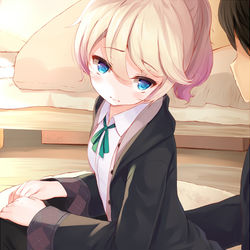 This is a pixiv picture whose title is 看板娘をのせて.