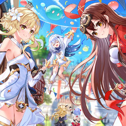 This is a pixiv picture whose title is 『風と牧歌の城』.