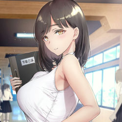 This is a pixiv picture whose title is 補習続きで気になる男子のモチベーションが下がっていることに気が～.
