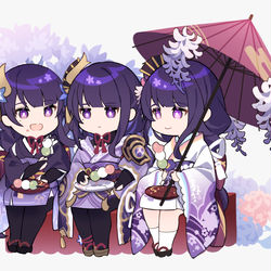 This is a pixiv picture whose title is 雷電三姉妹.