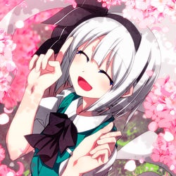 This is a pixiv picture whose title is 妖夢ちゃん1位おめでとう！.