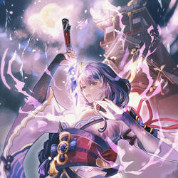 This is a pixiv picture whose title is 雷電将軍.