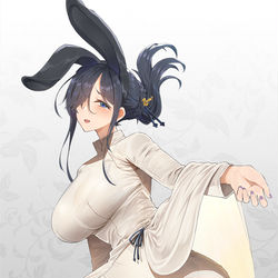 This is a pixiv picture whose title is アオザイを着たうさぎのおねえさん.