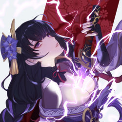 This is a pixiv picture whose title is 雷電将軍.