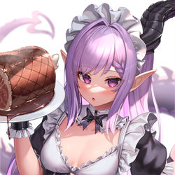 This is a pixiv picture whose title is メイド片角ちゃん🍖.