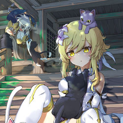 This is a pixiv picture whose title is 【原神】にゃ、にゃ～ん.