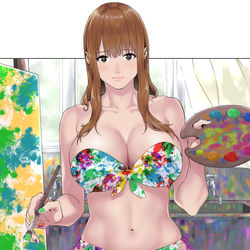This is a pixiv picture whose title is 美術室の吉岡さん.