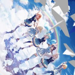 This is a pixiv picture whose title is 群青讃歌.