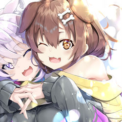 This is a pixiv picture whose title is おかゆ、ころねてぇてぇ!!.