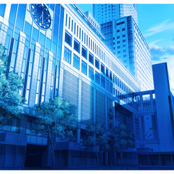 This is a pixiv picture whose title is 札幌駅　青バージョン2.