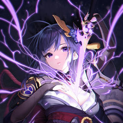 This is a pixiv picture whose title is 雷電将軍.