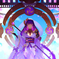 This is a pixiv picture whose title is shogun raiden Fantasy ver.