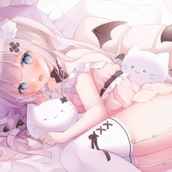 This is a pixiv picture whose title is 【お仕事】猫魔しろあちゃん🐾🦇.