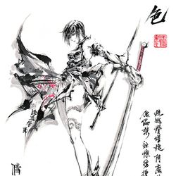 This is a pixiv picture whose title is 【極道畫師】色.