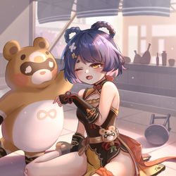 This is a pixiv picture whose title is 锅巴摸头.