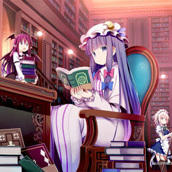 This is a pixiv picture whose title is 紅魔館の大図書館.