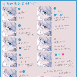 This is a pixiv picture whose title is 4色で塗る目イキング.