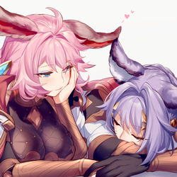 This is a pixiv picture whose title is お昼寝カトエセちゃん❤.
