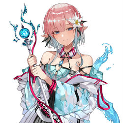 This is a pixiv picture whose title is 蒼生神殿の巫女.