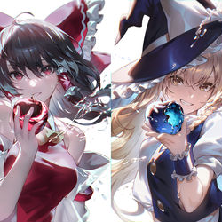 This is a pixiv picture whose title is レイマリ.