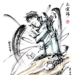 This is a pixiv picture whose title is 【極道畫師】三雲修.