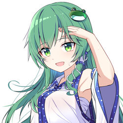 This is a pixiv picture whose title is 暑さに負けない早苗さん!!.