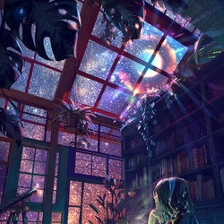 This is a pixiv picture whose title is Midnight View.