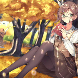 This is a pixiv picture whose title is 読書の秋.