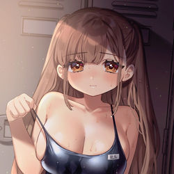 This is a pixiv picture whose title is 「……見たいの？」.