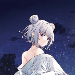 This is a pixiv picture whose title is 「月光浴」《お月見編》.