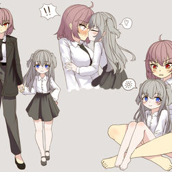 This is a pixiv picture whose title is 简单姐姐萝莉百合练习.