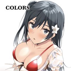 This is a pixiv picture whose title is 【新刊】ニジガク水着イラスト本.