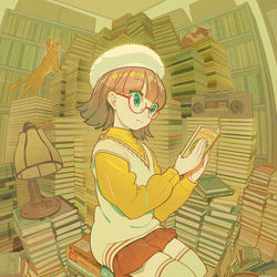 This is a pixiv picture whose title is おじいちゃんの書斎.
