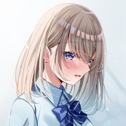 This is a pixiv picture whose title is 「あのね…好き、なの…」.