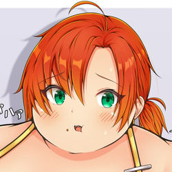 This is a pixiv picture whose title is ダイエットと食欲に挟まれるSSBBWブーディカさん.