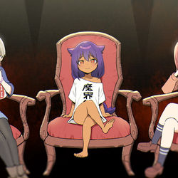 This is a pixiv picture whose title is 恐怖と悪の存在.